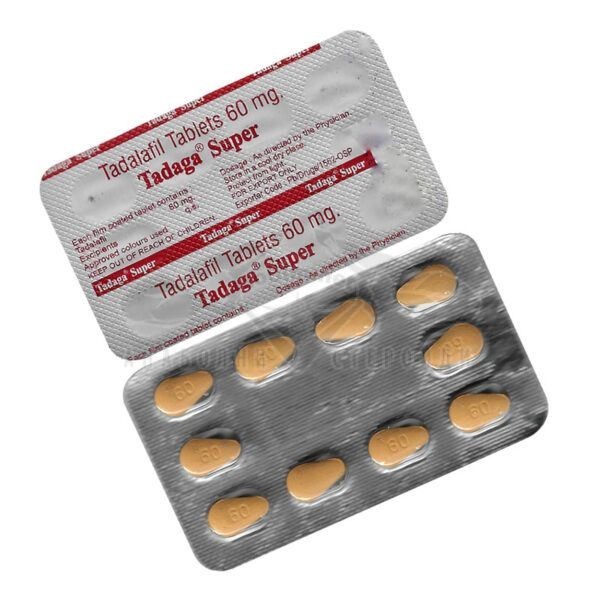 Super Tadaga 60 (Tadalafil) - 10 comprimate x 60 mg.