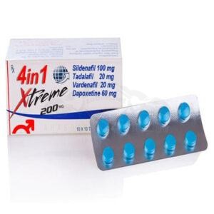 XTreme 200 4 în 1 (Sildenafil + Tadalafil + Vardenafil + Dapoxetină) - 10 comprimate x 200 mg.